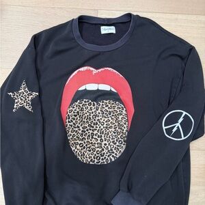 Lauren Moshi Leopard Tongue Sweatshirt